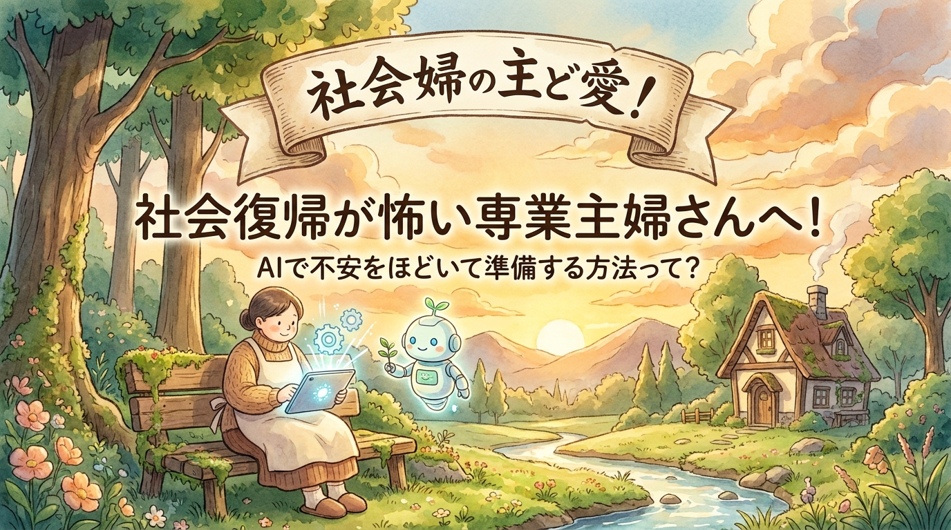 社会復帰が怖い専業主婦さんへ！AIで不安をほどいて準備する方法って？