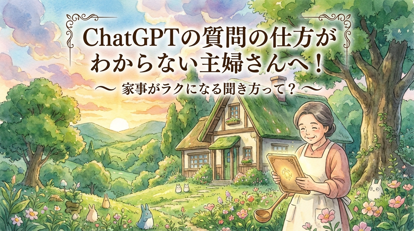 ChatGPTの質問の仕方がわからない主婦さんへ！家事がラクになる聞き方って？