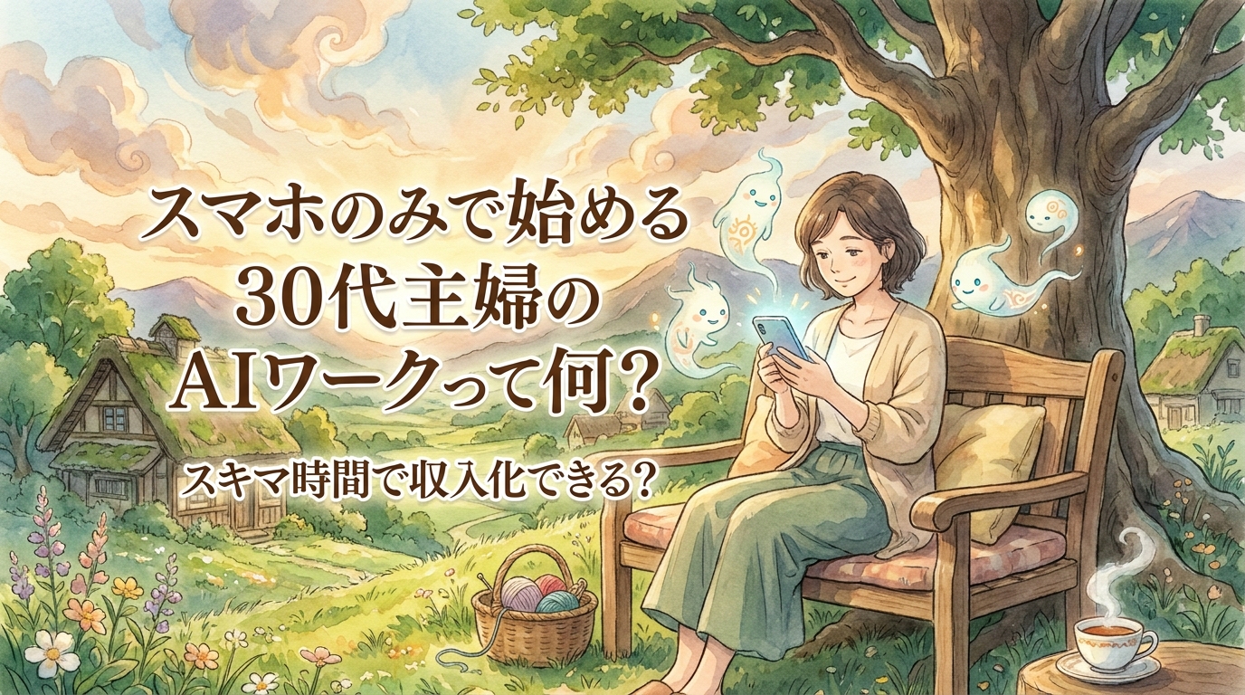 スマホのみで始める30代主婦のAIワークって何?スキマ時間で収入化できる?
