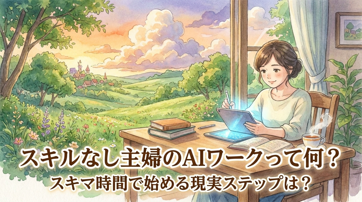 スキルなし主婦のAIワークって何?スキマ時間で始める現実ステップは?