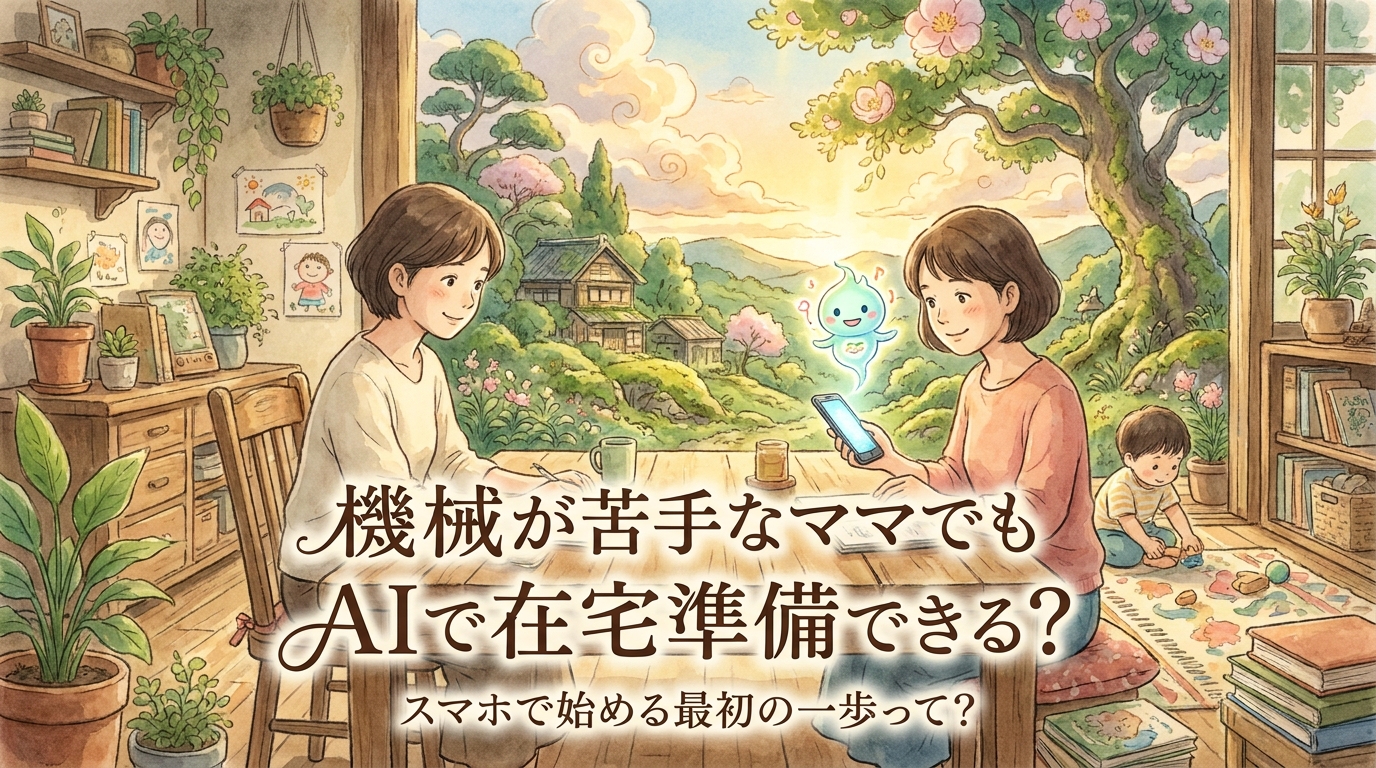 機械が苦手なママでもAIで在宅準備できる?スマホで始める最初の一歩って?