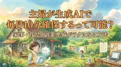 主婦が生成AIで毎日10分確保するって可能？家事・育児・副業準備がラクになる方法