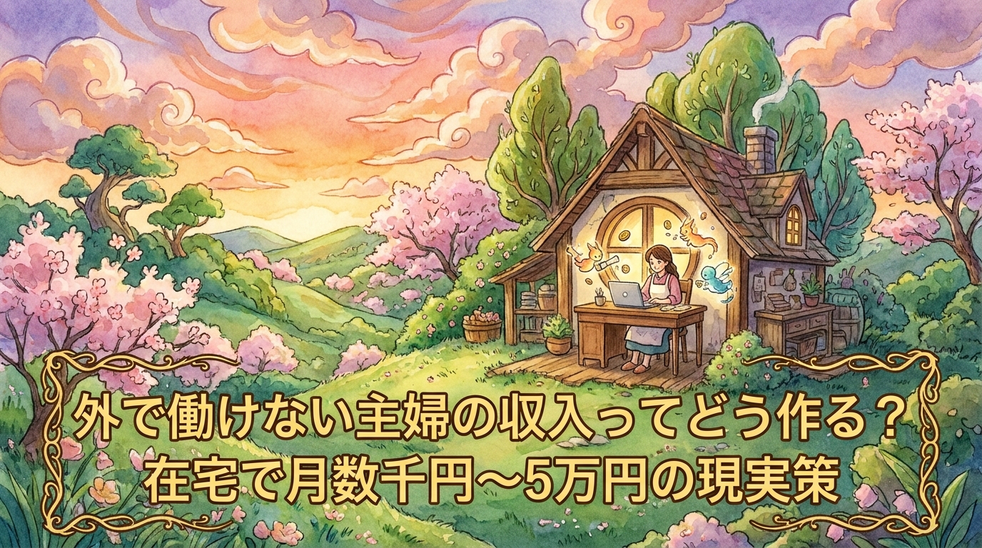 外で働けない主婦の収入ってどう作る?在宅で月数千円〜5万円の現実策