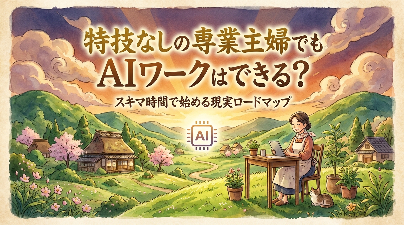 特技なしの専業主婦でもAIワークはできる？スキマ時間で始める現実ロードマップ