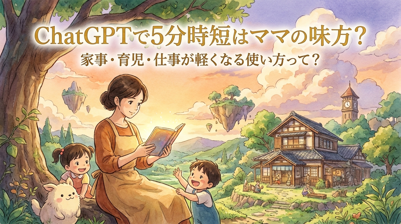 ChatGPTで5分時短はママの味方?家事・育児・仕事が軽くなる使い方って?