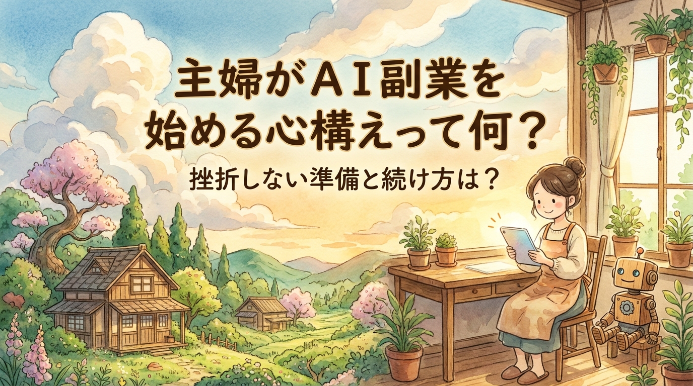主婦がAI副業を始める心構えって何?挫折しない準備と続け方は?