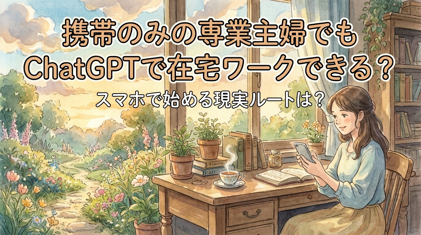 携帯のみの専業主婦でもChatGPTで在宅ワークできる?スマホで始める現実ルートは?