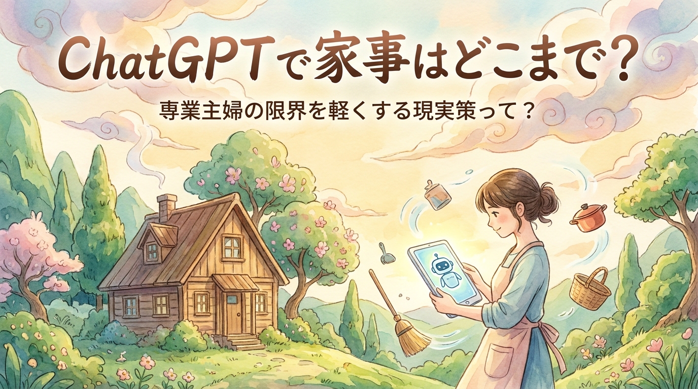 ChatGPTで家事はどこまで？専業主婦の限界を軽くする現実策って？