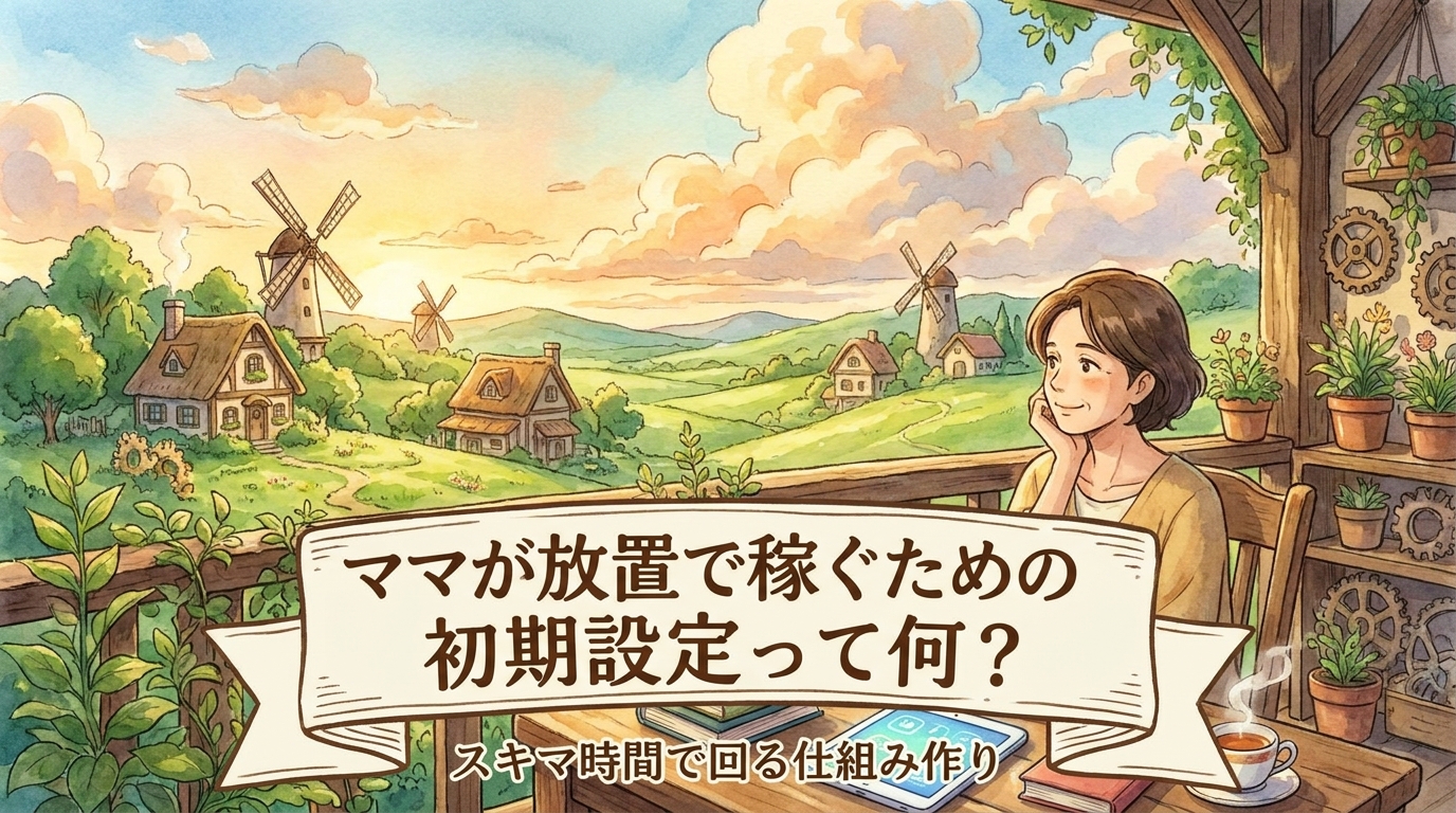 ママが放置で稼ぐための初期設定って何？スキマ時間で回る仕組み作り