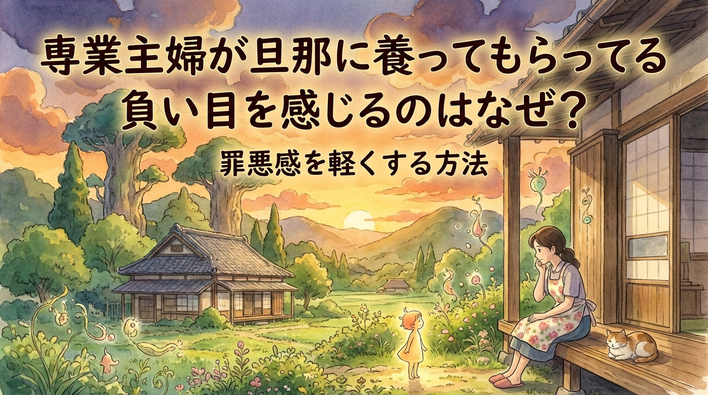 専業主婦が旦那に養ってもらってる負い目を感じるのはなぜ？罪悪感を軽くする方法