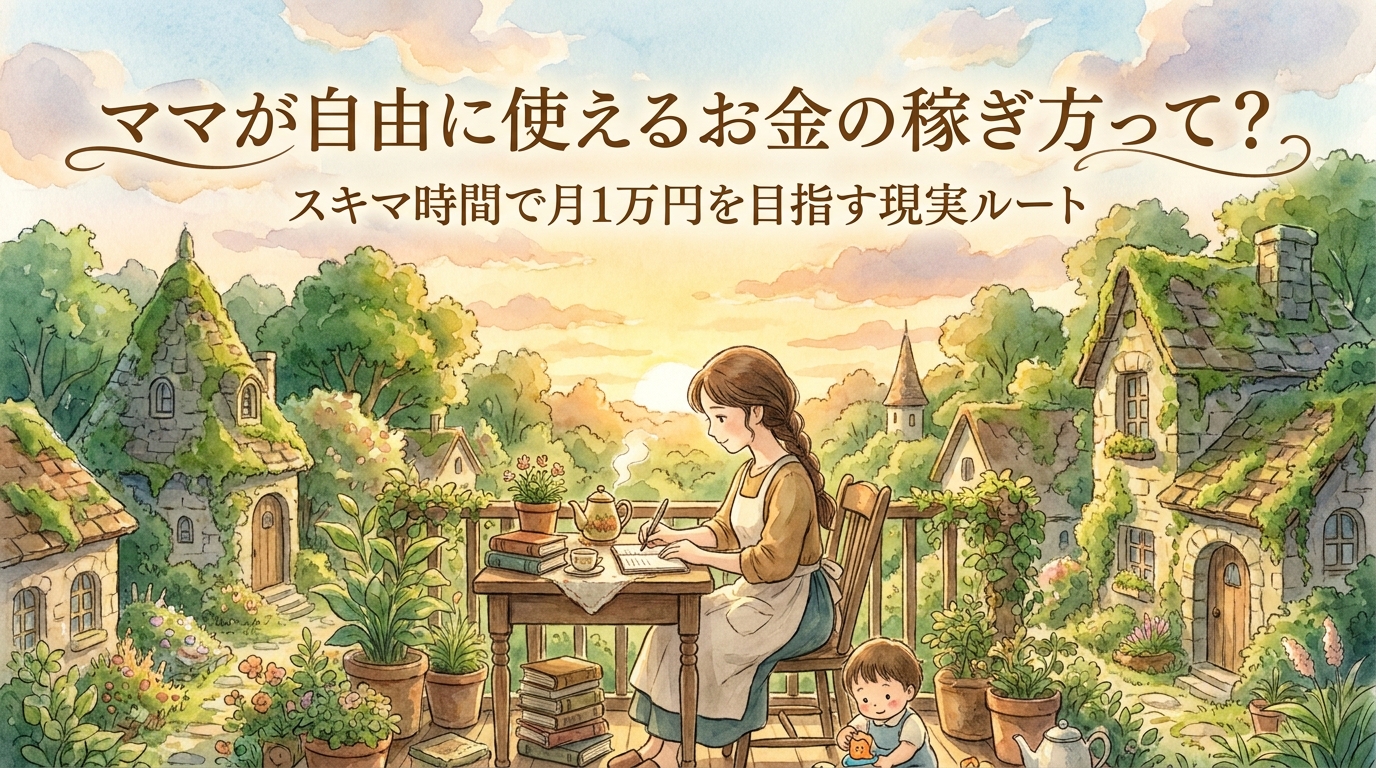 ママが自由に使えるお金の稼ぎ方って?スキマ時間で月1万円を目指す現実ルート