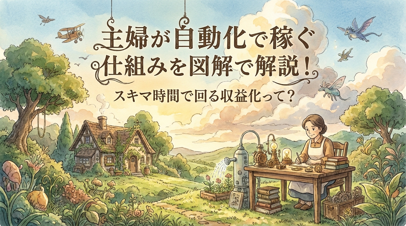 主婦が自動化で稼ぐ仕組みを図解で解説！スキマ時間で回る収益化って？