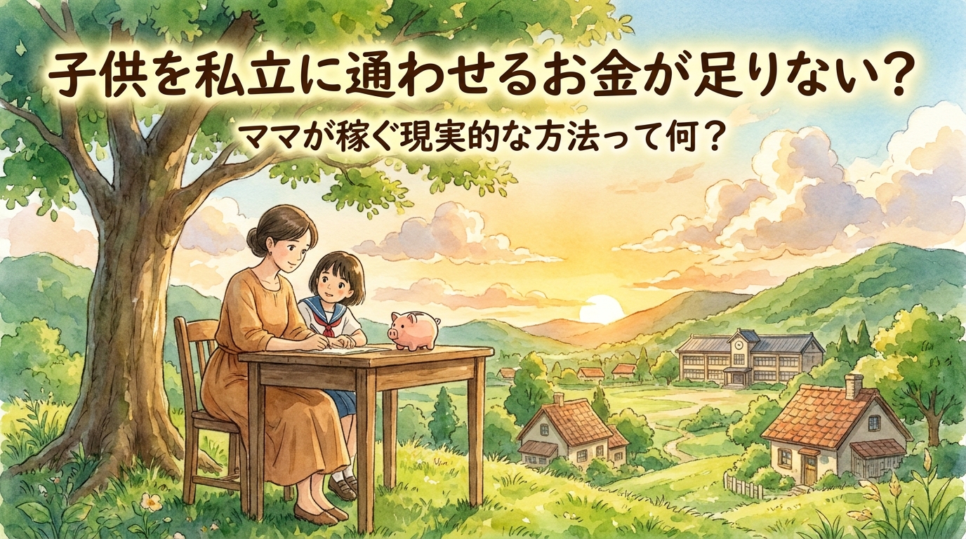 子供を私立に通わせるお金が足りない？ママが稼ぐ現実的な方法って何？